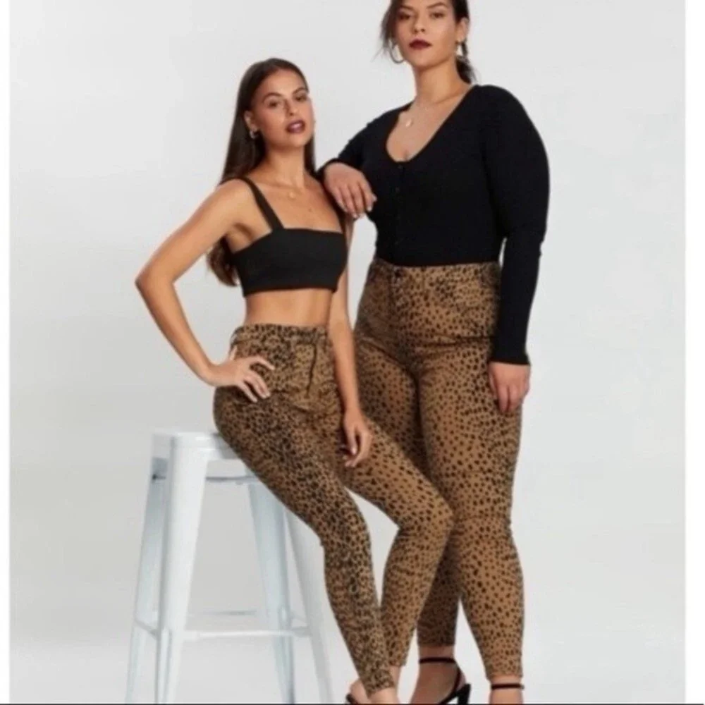 Good American Good Waist Animal Cheetah Leopard Print Jeans Size 24/4